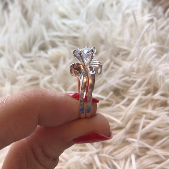 .925 silver sterling ring zirconia stone engagement - Picture 6 of 11